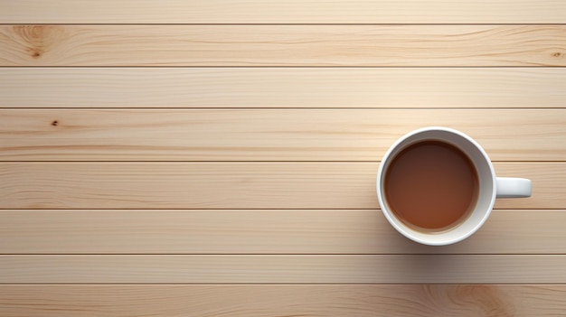 A cup of coffee with a wooden background