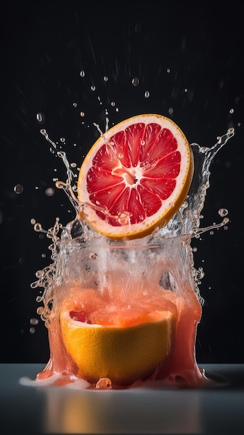 A cup of freshly squeezed grapefruit juice Refreshing summer drink Generative AI