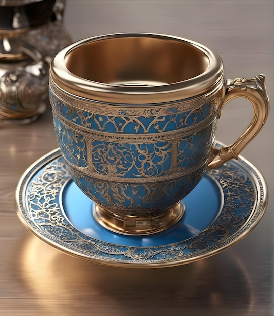 Cup golden blue Arabia