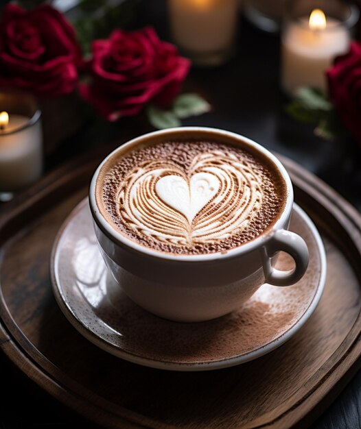 A Cup of Latte with a Heart Drawn on it