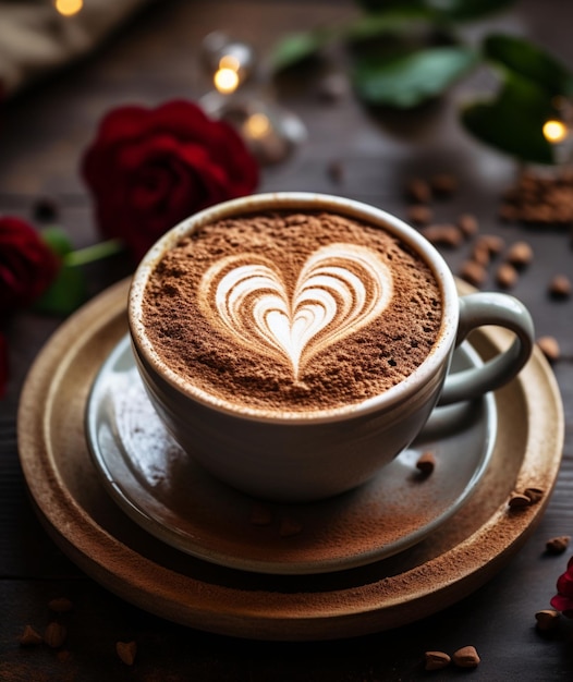 A Cup of Latte with a Heart Drawn on it