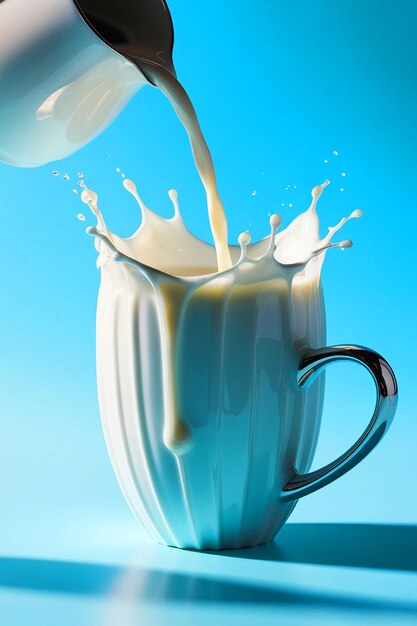 Photo a cup made entirely out of milk