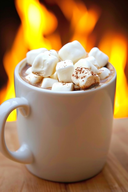 Photo a cup of marshmallows with marshmallows in it