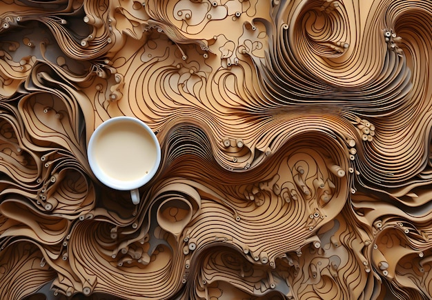 Cup milk on wooden