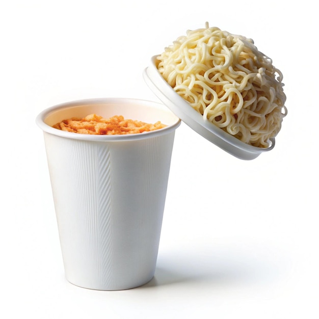 Photo a cup of noodles and a cup of noodles with a cup of noodles in it