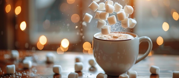 Cup Overflowing With Marshmallows