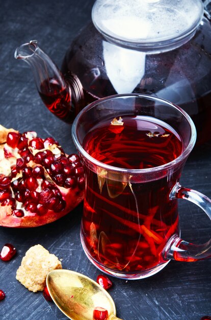 Cup of pomegranate tea