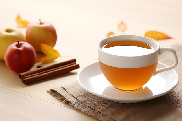 cup of steaming hot cider a beloved beverage enjoyed during the crisp autumn days of the equinox