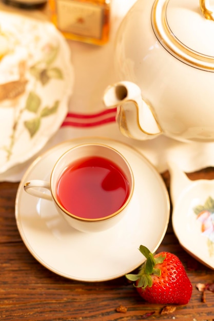 Cup of Strawberry flavor tea