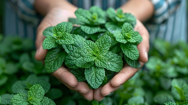 A Cup of Summer Fresh Mint in Hand