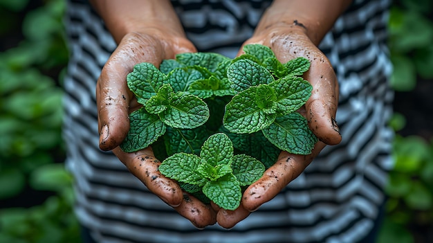 A Cup of Summer Fresh Mint in Hand