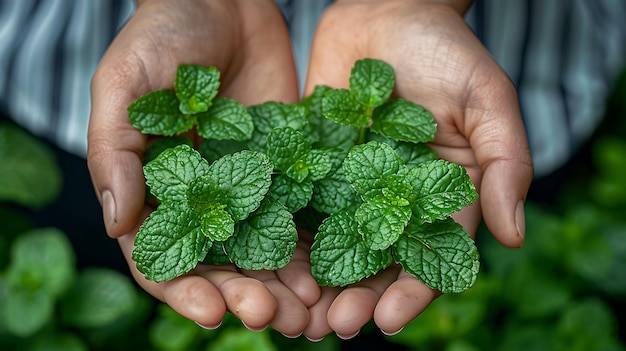 A Cup of Summer Fresh Mint in Hand