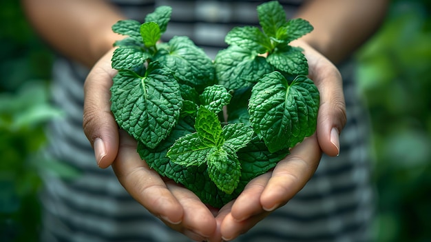 A Cup of Summer Fresh Mint in Hand