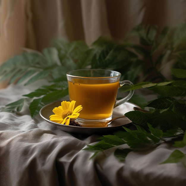 A cup of tea by the window sill