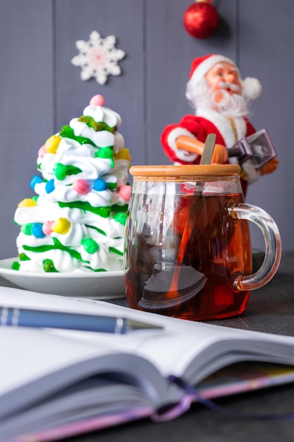 Cup of tea and new year cake