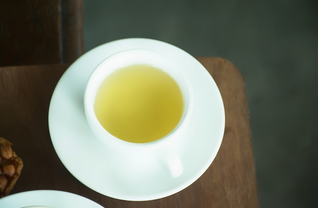 cup of tea. tea cup on table in cafe.