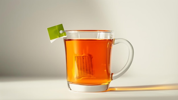 Photo a cup of tea with a tea bag