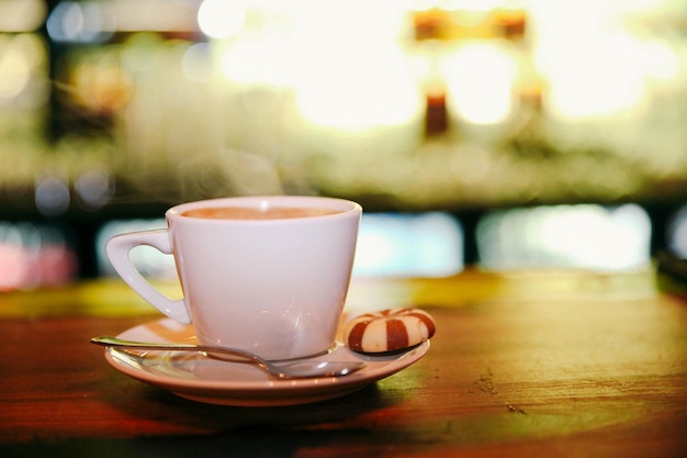 cup of Turkish coffee on table