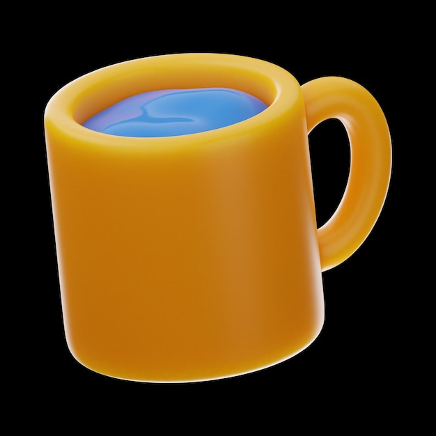 cup of water food and drink icon 3d rendering on isolated background