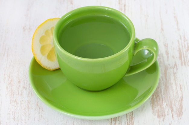 Cup of water with lemon