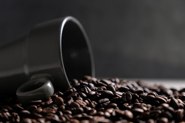 Cup with coffee beans