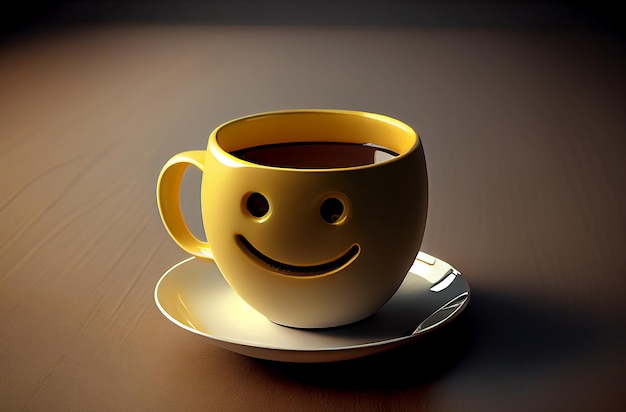 Cup with smile good morning Generative AI