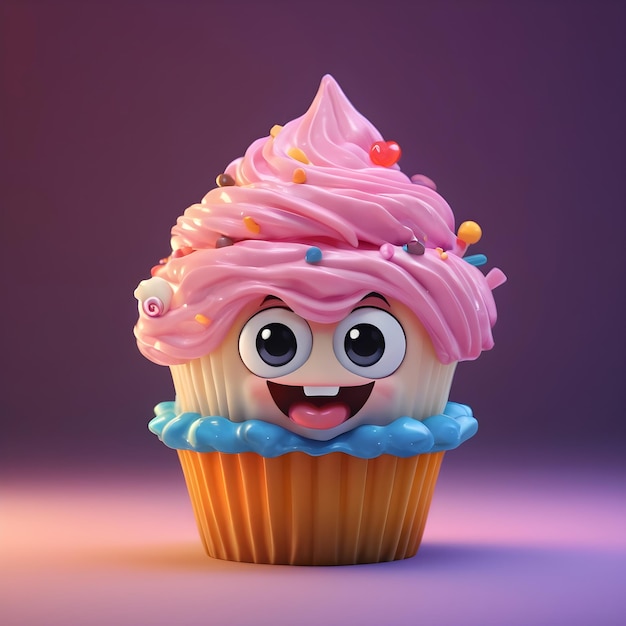 Photo cupcake cartoon character