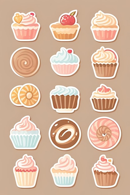 cupcake clipart stickers