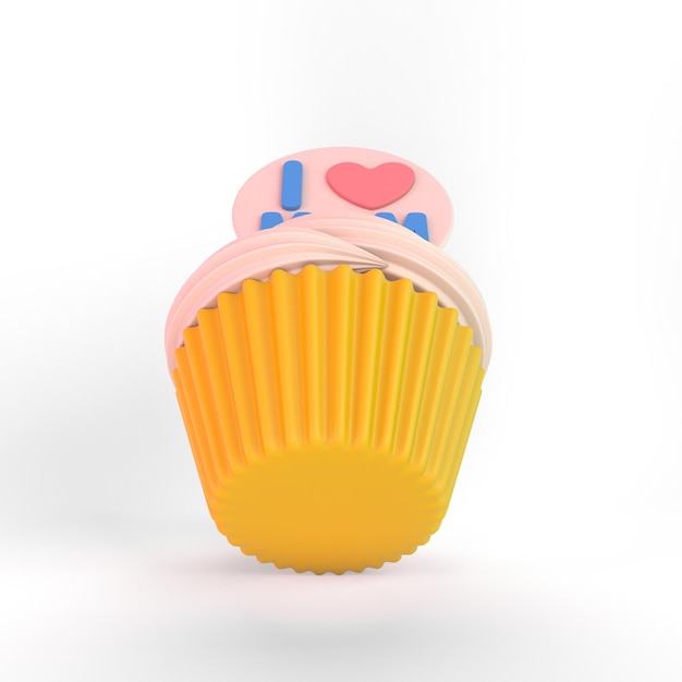 Cupcake Front View Isolated In White Background