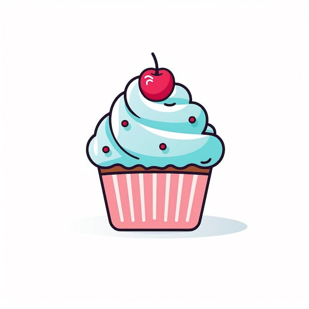 Photo cupcake icon sweet dessert and baked goods art logo illustration