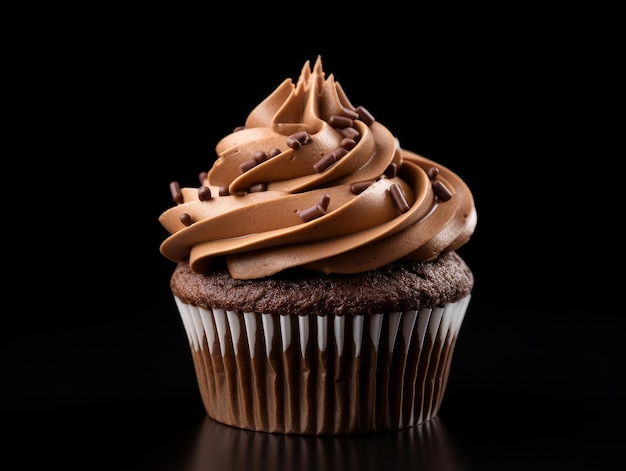 Cupcake isolated on a black background