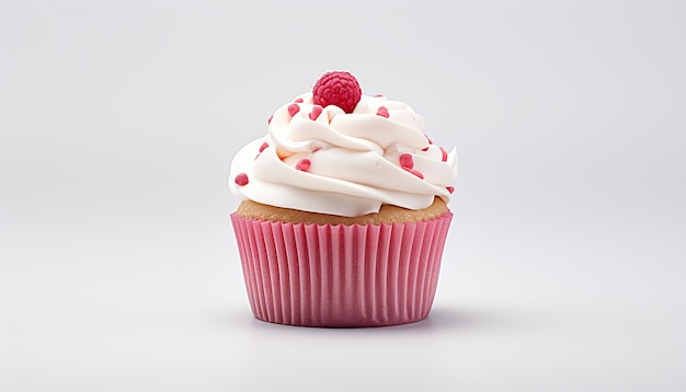 Cupcake in Side View Isolated on White