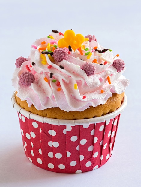 Cupcake on white background