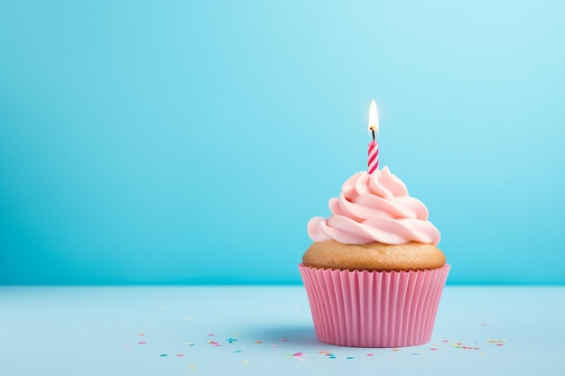 Cupcake with a candle for first birthday