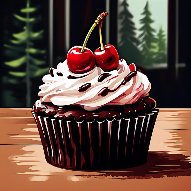 a cupcake with cherry on the top and the words cherry on the top