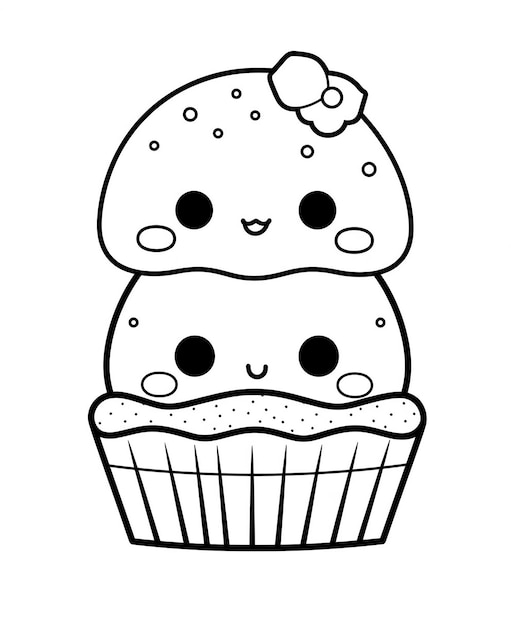 A cupcake with a face on top