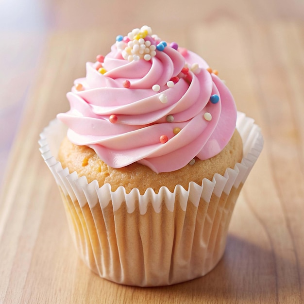 Cupcake with Icing on a CrystalClear Background