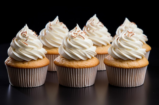 Cupcakes topped with cream Generative Ai