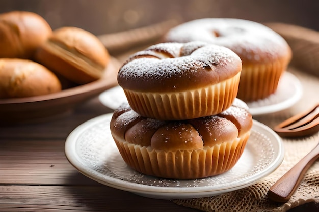 Cupcakes with chocolate and cinnamon on a plate.