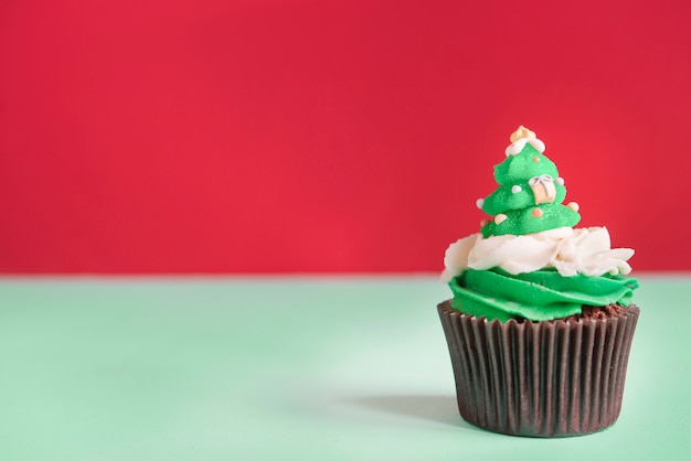 Cupcakes with ice cream for Christmas time