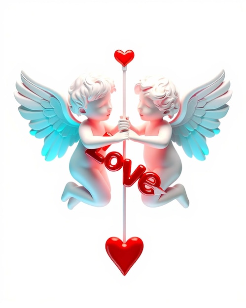 Photo cupid angel with on white background