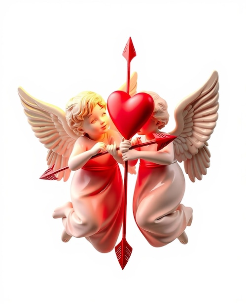 Photo cupid angel with on white background