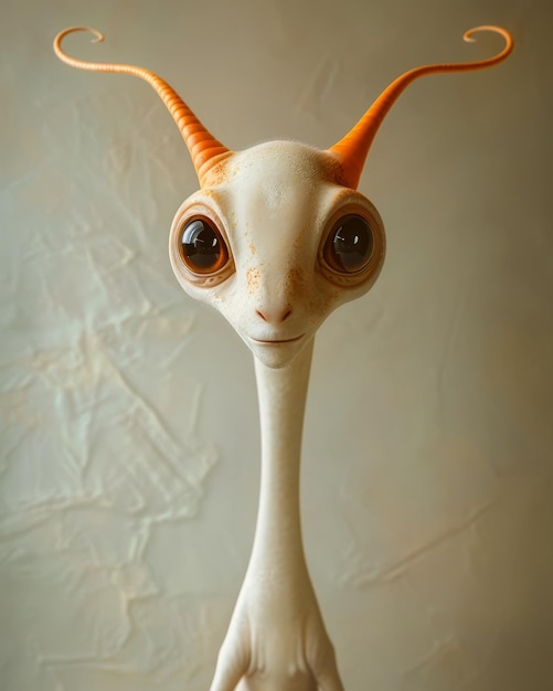 Curious Alien Creature with Big Eyes