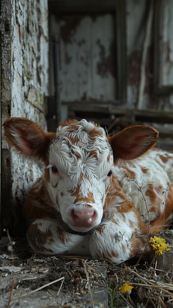 Photo a curious calf