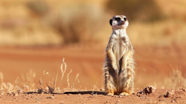 Photo curious meerkat in the desert