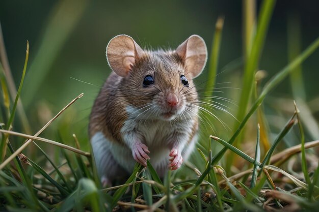 Curious Mouse in the Grass