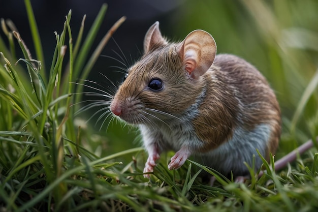 Curious Mouse in the Grass