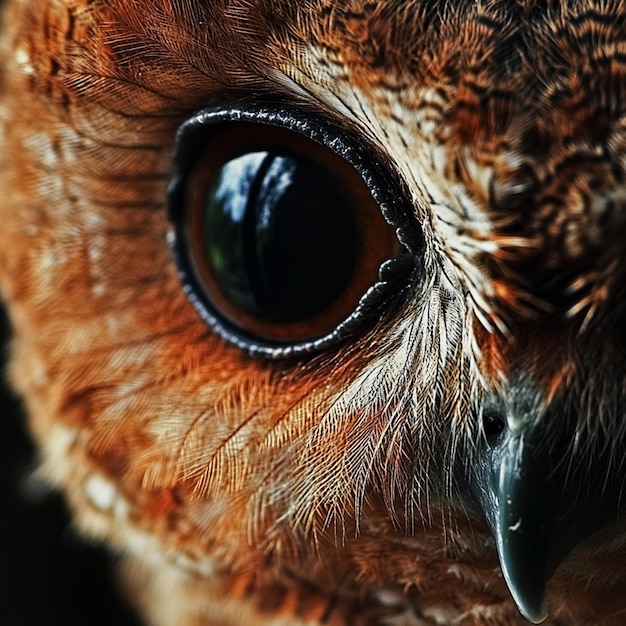 Photo curious owl closeup