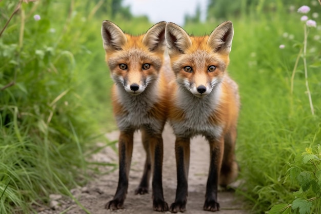 Curious Red Foxes