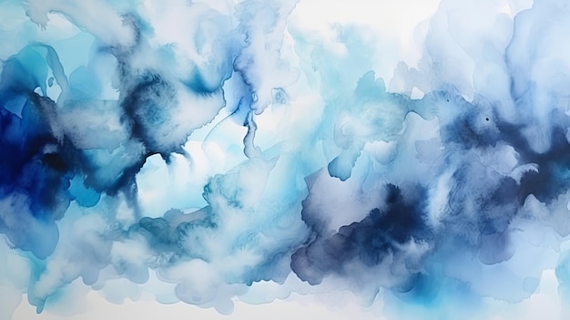 Curiously Watercolor shades cloudy and defocused Cloudy Blue Sky Foundation Illustration AI Generated